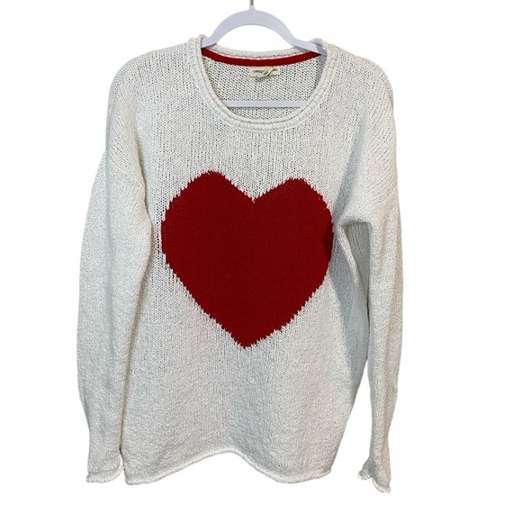 Christian Siriano Sweaters - Christian Siriano | Heart Sweater | Color: Cream/Red | XL